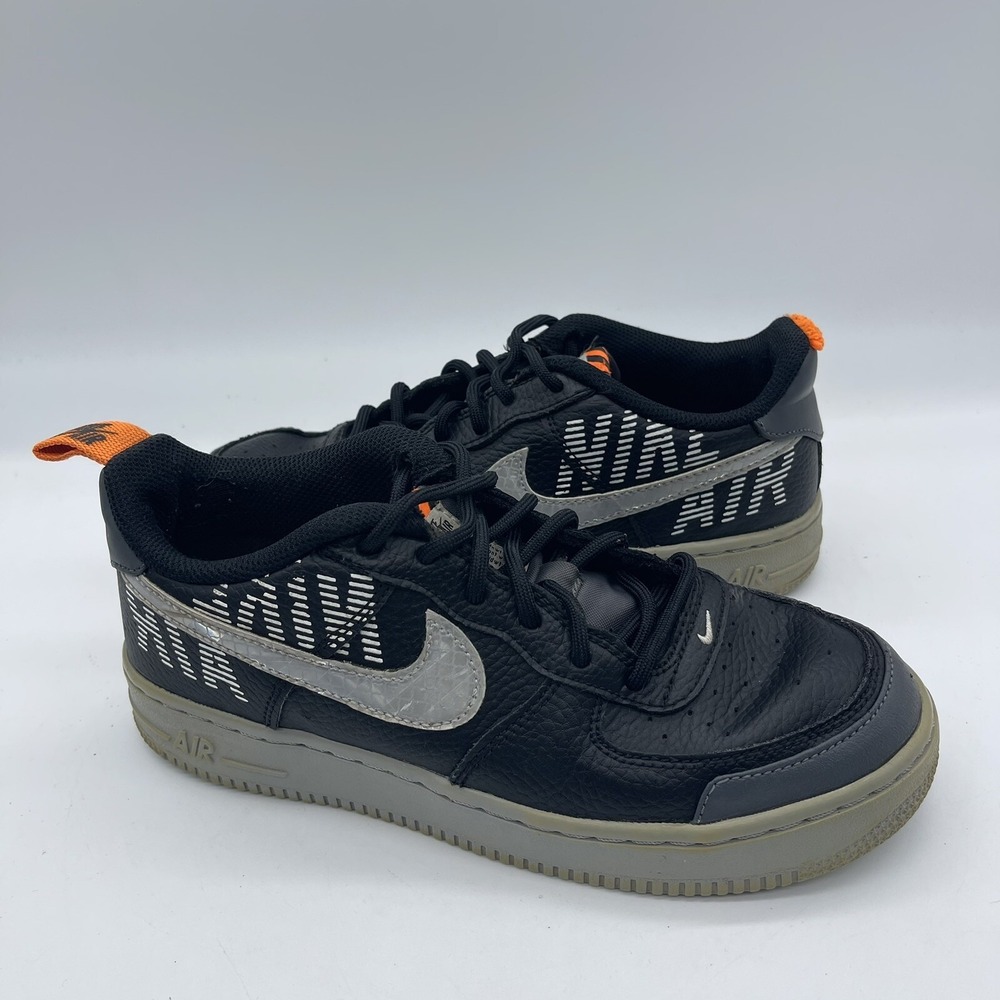 Nike Air Force 1 LV8 GS Youth Size 5.5Y BQ5484-001 Black Gray Under Construction